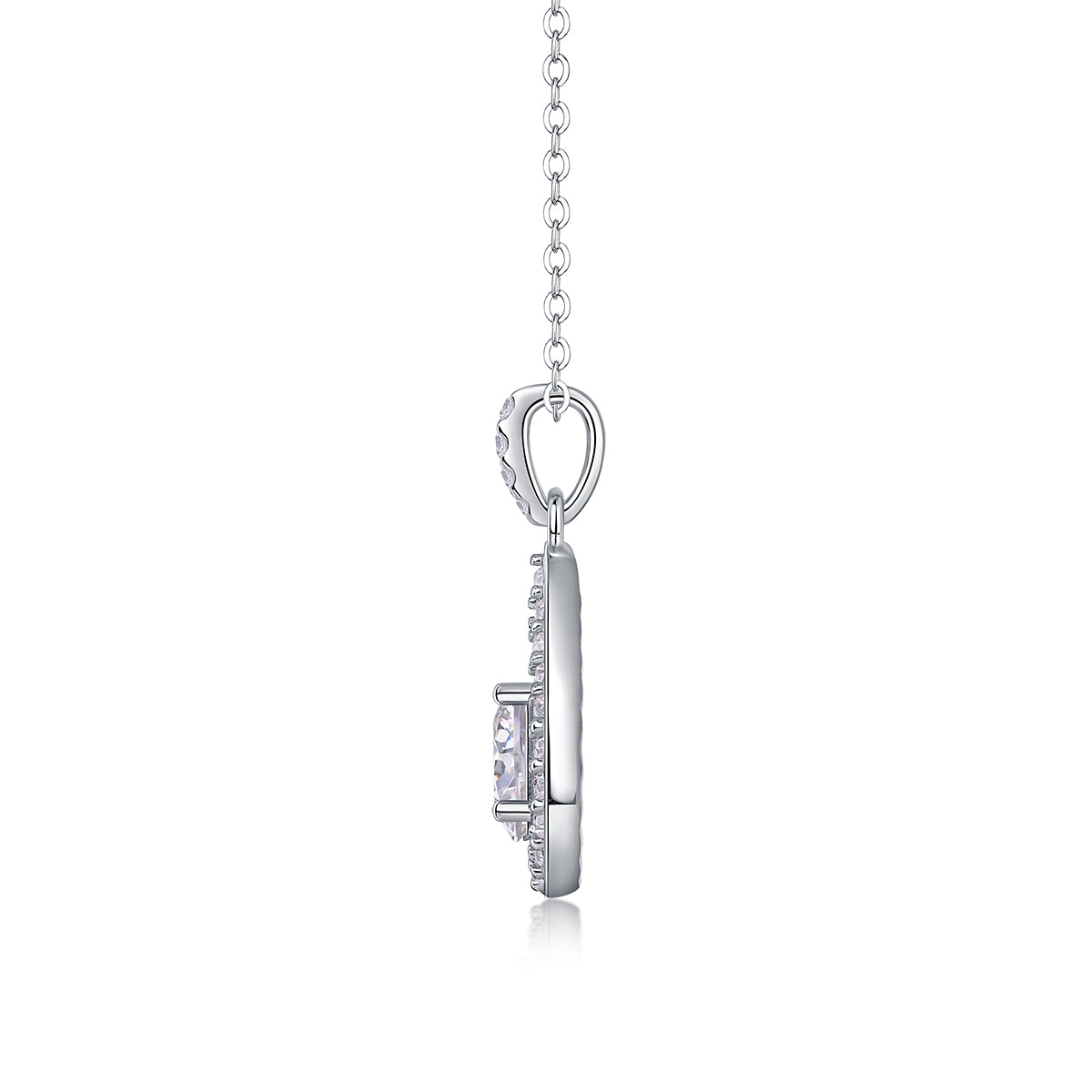 Heart Charm - A Fashionable And Luxurious Diamond Jewelry Piece Set With 1-carat Moissan Diamond S925 Sterling Silver And Platinum-plated Pendant