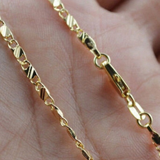 16-30 Inch Gold Plated 2mm Necklace Ornament