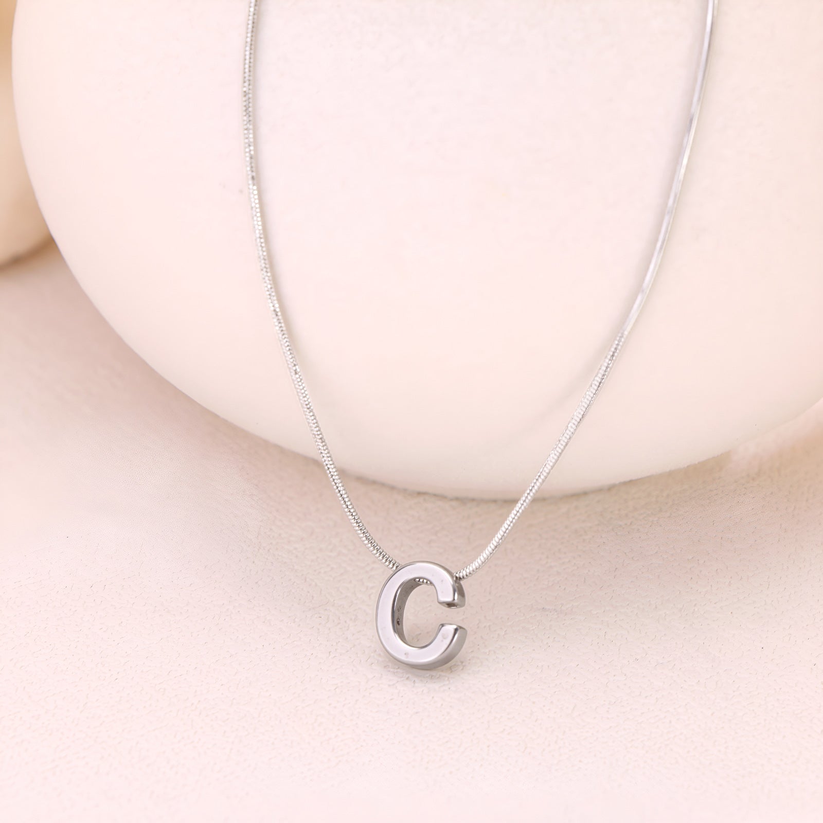 18k Gold Titanium Steel Necklace With 26 English Letters