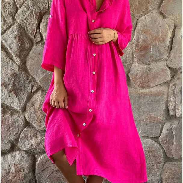 Roxy - Casual Button Long Dress