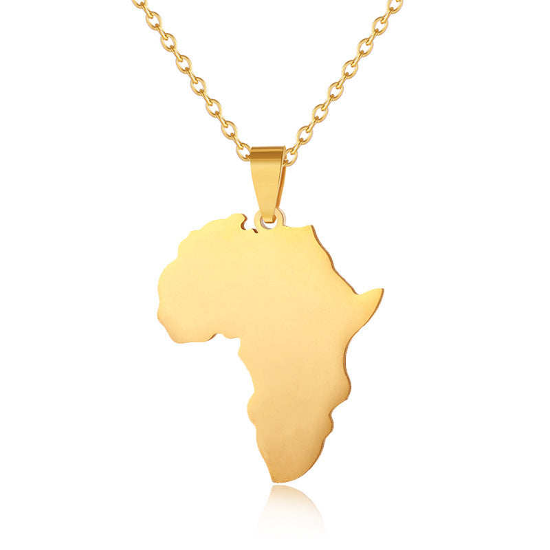 Fashion New Titanium Steel Glossy Gold Necklace