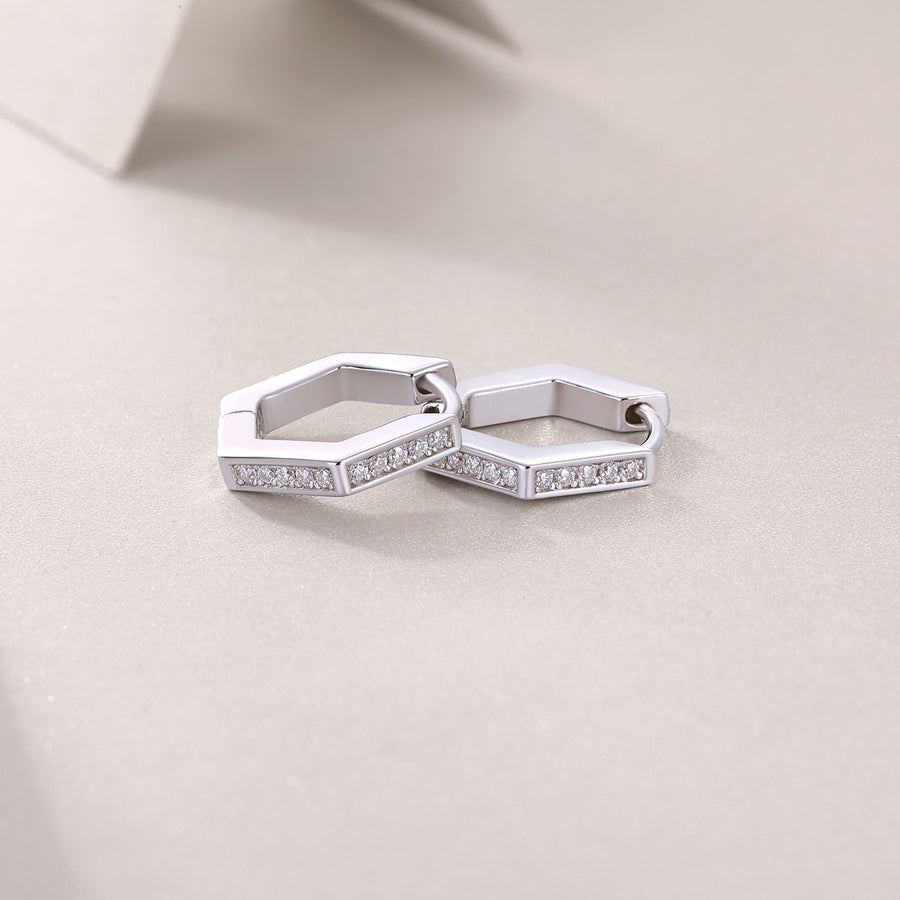 State Of Mind - Fashionable And Luxurious Diamond Jewelry Set With Moissanite S925 Sterling Silver And Platinum-plated Stud Earrings