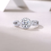 Luxury Fashion Large Diamond Wedding Ring With Moissanite Silver Ring