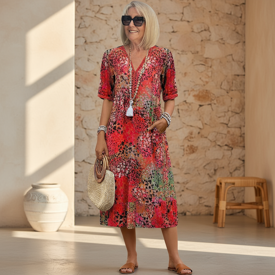 Andrea | Vibrant Midi Dress