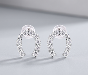 Keep Happiness Diamond Set Moissanite Silver Earrings Luxury Fashion Diamond Earrings Stud Earrings