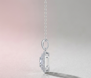 Small Square Bag Luxury Fashion Diamond Pendant Necklace Set With Mosan Diamond Silver Ornaments