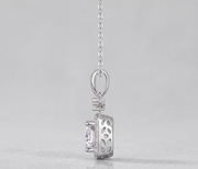 Innocent Mary Luxury Fashion Diamond Pendant Necklace Set With Mosan Diamond Silver Ornaments