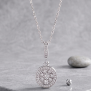 Double Ring Combination - A Fashionable And Luxurious Diamond Jewelry Piece Set With Moissanite S925 Sterling Silver And Platinum-plated Pendant