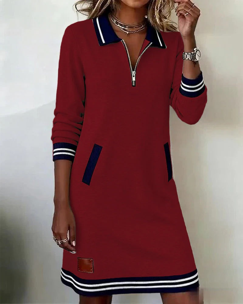 Nina | Chic Long Sleeve Cotton Dress