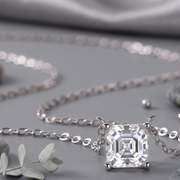 Eternal - A Fashionable And Luxurious Diamond Jewelry Pendant Set With Square Moissanite S925 Sterling Silver