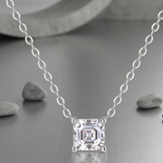 Eternal - A Fashionable And Luxurious Diamond Jewelry Pendant Set With Square Moissanite S925 Sterling Silver