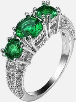 European and American ring engagement ring inlaid zircon ring jewelry