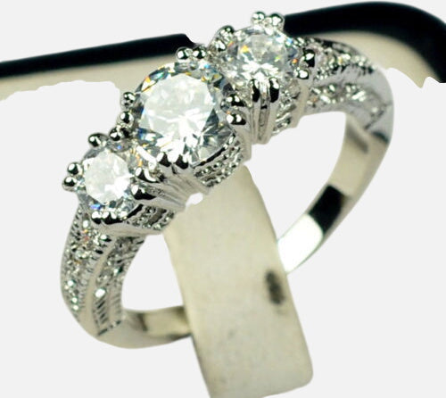 European and American ring engagement ring inlaid zircon ring jewelry