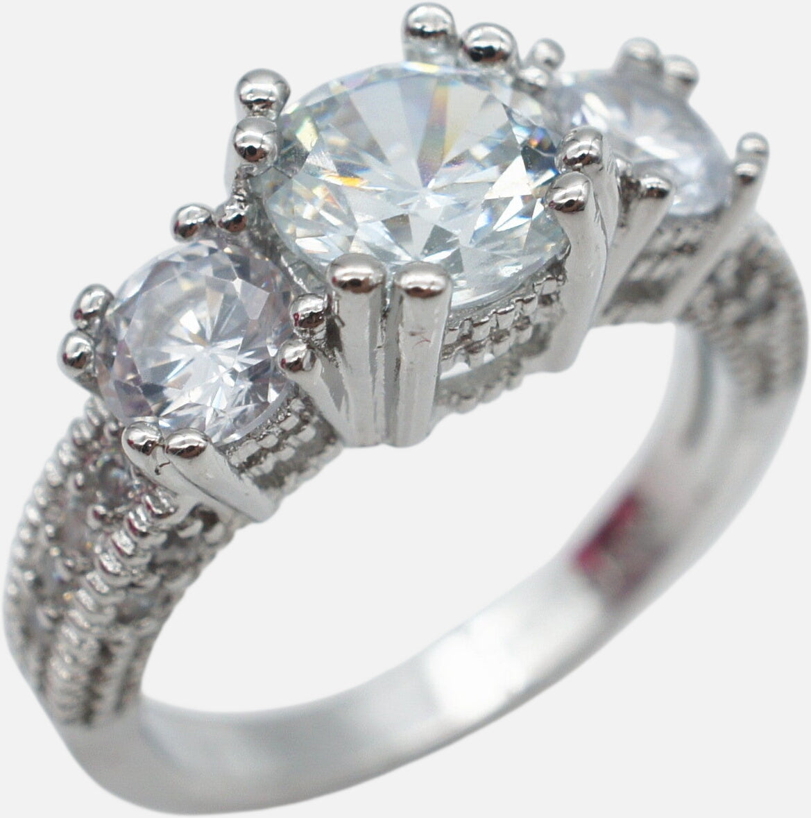 European and American ring engagement ring inlaid zircon ring jewelry