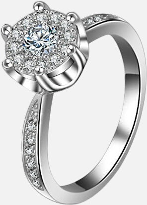 Fashion engagement ring delicate heart and soul zircon ring female jewelry