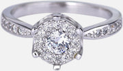 Fashion engagement ring delicate heart and soul zircon ring female jewelry