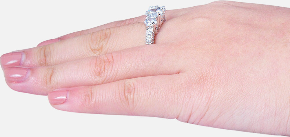 European and American ring engagement ring inlaid zircon ring jewelry