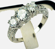 European and American ring engagement ring inlaid zircon ring jewelry