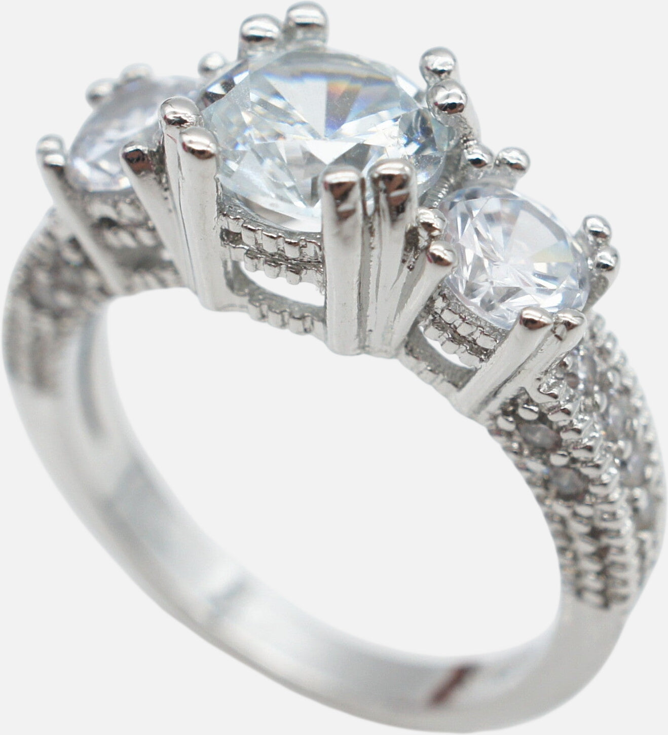 European and American ring engagement ring inlaid zircon ring jewelry