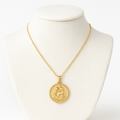 Aquarius Medallion Necklace – 18
