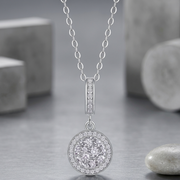 Double Ring Combination - A Fashionable And Luxurious Diamond Jewelry Piece Set With Moissanite S925 Sterling Silver And Platinum-plated Pendant