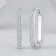 Reincarnation Hoop Earrings — Moissanite & Platinum-Plated Sterling Silver