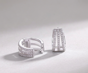 Human March Luxury Fashion Diamond Earrings Stud Inlaid With Mosan Diamond Silver Jewelry