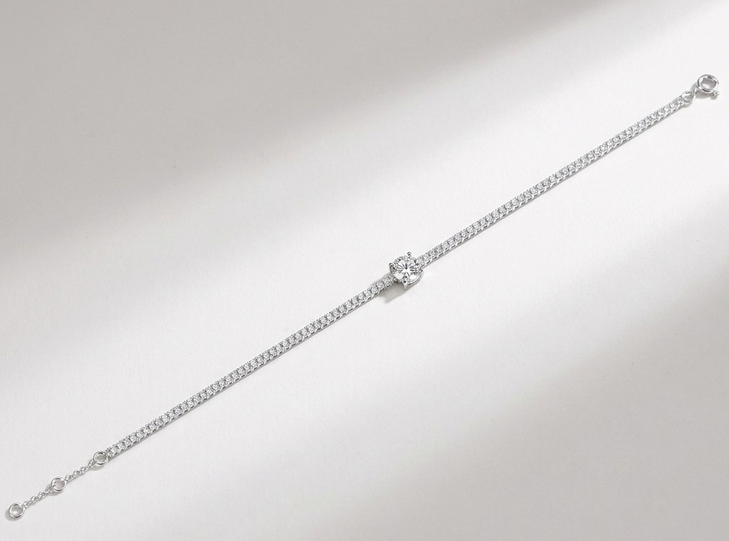 Dawn Luxury Fashion Mossan Diamond S925 Silver Bracelet