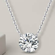 Love Of Time Solitaire Pendant — 2-Carat Moissanite & Platinum-Plated Sterling Silver