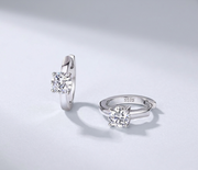 Set Out To The Heart Of Luxury Fashion Diamond Earrings Stud Mossan Diamond Silver Ornaments