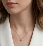 Stay Together - A Fashionable And Luxurious Diamond Jewelry Pendant Set With Square Moissanite S925 Sterling Silver.