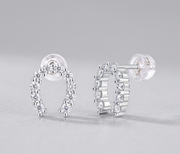 Keep Happiness Diamond Set Moissanite Silver Earrings Luxury Fashion Diamond Earrings Stud Earrings